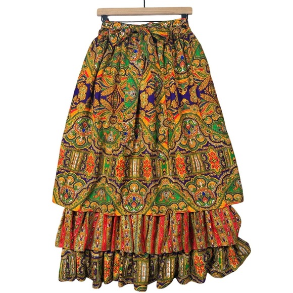 I. Magnin Dresses & Skirts - Vintage 70s Magnin Paisley Tiered Maxi Skirt Boho Peasant Prairie Cottagecore
